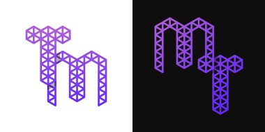 MT ve TM Polygon Logosu, TM veya MT harfli çokgen ile ilgili işler için uygundur