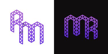 MR ve RM Polygon Logosu harfleri, RM veya MR harfli çokgen ile ilgili işler için uygundur