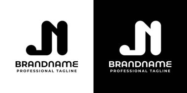 Harfler JN Monogram Logosu, çok sektörlü markalaşma için harika