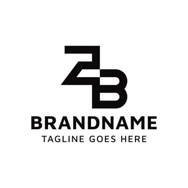 Letters ZB Monogram Logo Set, suitable for any business with BZ or ZB initials clipart