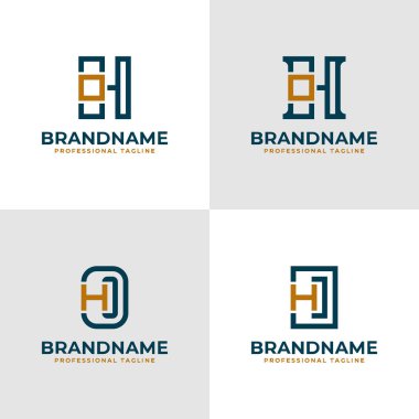 Zarif Harfler HO ve OH Monogram Logosu, OH veya HO harfleri ile iş yapmak için uygun.