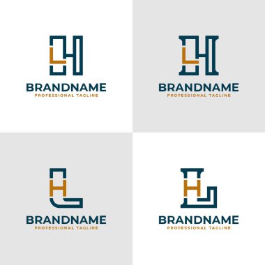 Zarif Harfler HL ve LH Monogram Logosu, LH veya HL harfleri ile iş yapmak için uygun
