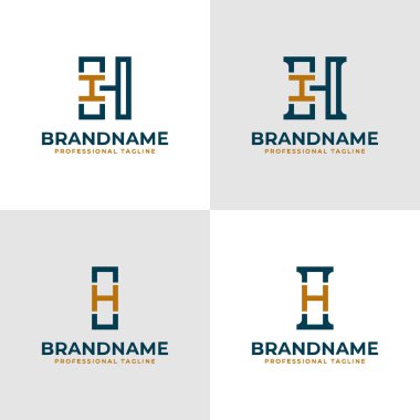 Zarif Harfler HI ve IH Monogram Logosu, IH veya HI harfleri ile iş yapmak için uygun