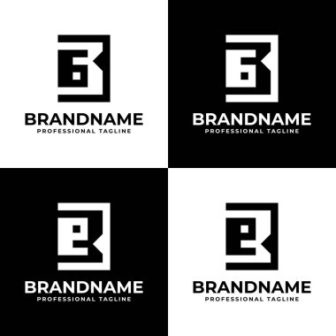 GB ya da EB Monogram Logosu harfleri, herhangi bir iş için uygun GB, BG, EB, veya BE baş harfleri