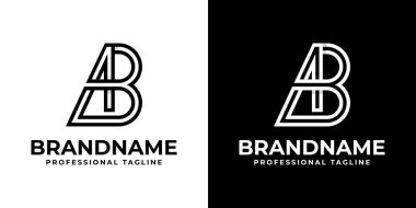 AB Monogram Logosu harfleri, AB veya BA harfleri için uygun