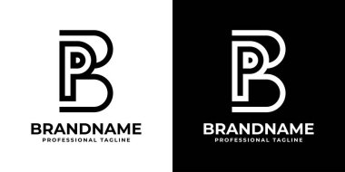 BP Monogram Logosu Harfleri, BP veya PB harfleriyle başlayan her iş için uygundur