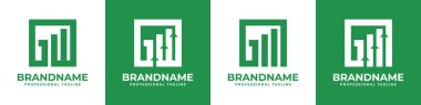 Harfler GW veya G Finansal Logo, Finansal Planlama ve Danışmanlık İçin Harika