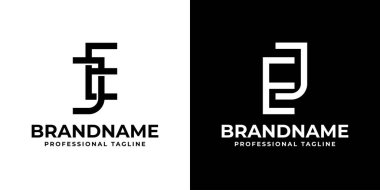 JE ve EJ Monogram Logosu harfleri, JE veya EJ harfleriyle başlayan her iş için uygundur.