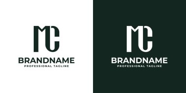 Harfler MC Monogram Logosu, CM veya MC baş harfleri olan her iş için uygundur