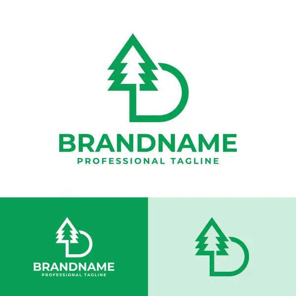 stock vector Letter D Tree Line Logo, Suitable for Environmental Organizations and Outdoor Brands