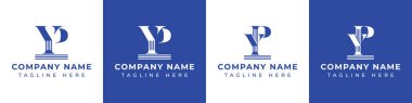 PY ve YP Sütun Logosu Seti, PY ve YP ile ilgili Pillar ile iş yapmak için uygun