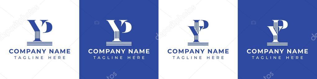 Letters PY and YP Pillar Logo Set, suitable for business with PY and YP related to Pillar