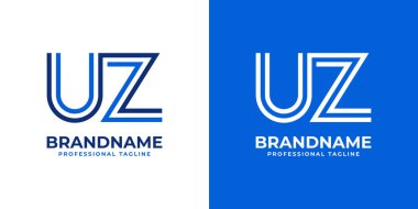 UZ Satır Monogram Logosu, UZ veya ZU harfleri ile iş yapmak için uygun