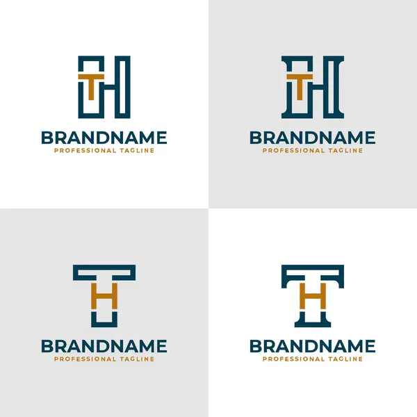 Şık Harfler HT ve TH Monogram Logosu, TH veya HT harfleri ile iş yapmak için uygun