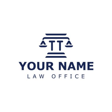 TT Hukuk Logosu harfleri, avukat, yasal ya da GT harfli adalet için.