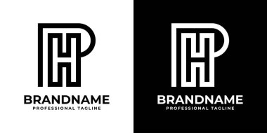 PH Monogram Logosu Harfleri, PH veya HP baş harfleri olan her iş için uygundur