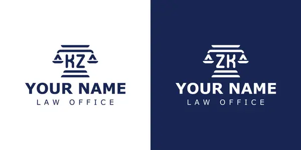 stock vector Letter KZ and ZK Legal Logo, for lawyer, legal, or justice with KZ or ZK initials