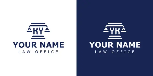 Stock vector Letter KY and YK Legal Logo, for lawyer, legal, or justice with KY or YK initials