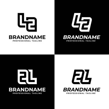 LZ ve ZL Monogram Logosu harfleri, LZ veya ZL baş harfleri olan her iş için uygundur