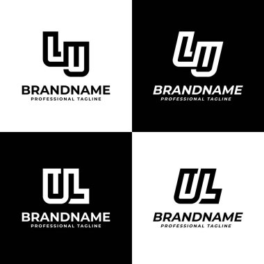 LU ve UL Monogram Logosu harfleri, LU veya UL harfleriyle başlayan her iş için uygundur.