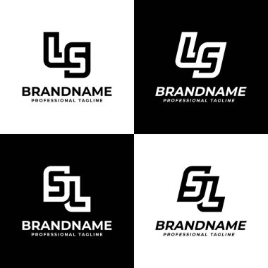LS ve SL Monogram Logosu, LS veya SL baş harfleri olan her iş için uygundur