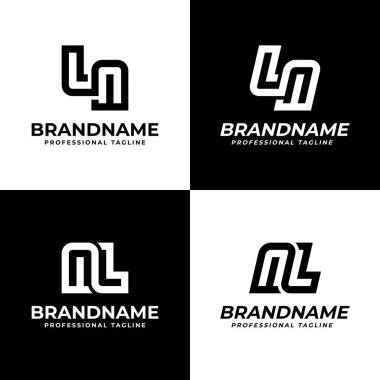 LN ve NL Monogram Logosu harfleri, LN veya NL baş harfleri olan her iş için uygundur