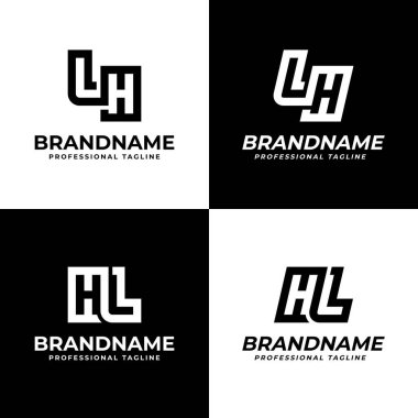 LH ve HL Monogram Logosu harfleri, LH veya HL baş harfleri olan her iş için uygundur
