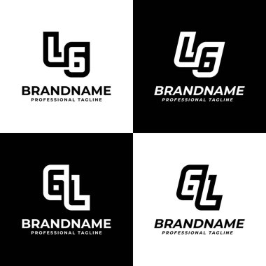 LG ve GL Monogram Logosu harfleri, LG veya GL baş harfleri olan her iş için uygundur
