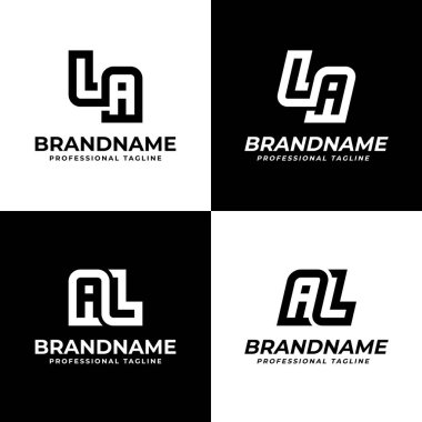 Los Angeles ve AL Monogram Logosu harfleri. Los Angeles veya AL harfleriyle başlayan her iş için uygundur.