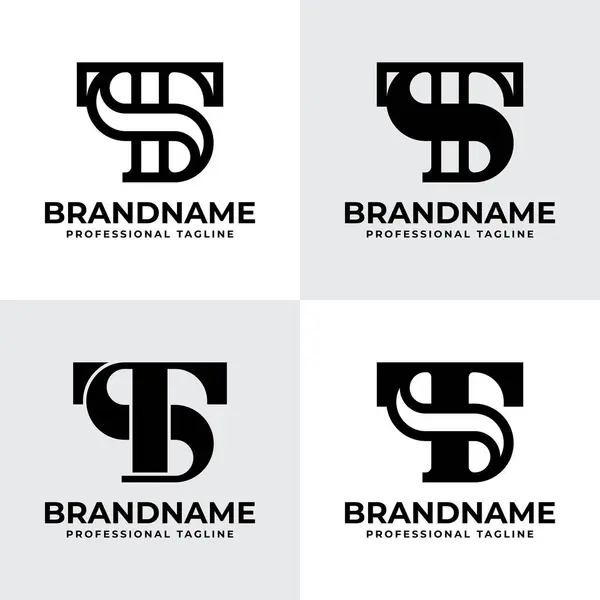 stock vector Letters TS Monogram Logo Set, suitable for any business with ST or TS initials