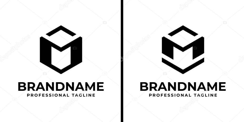 Letter M Hexagonal Logo, suitable for any business with M initials