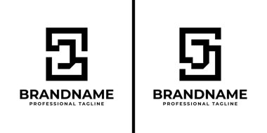 Harfler SJ Monogram Logosu, JS veya SJ baş harfleri olan her iş için uygundur