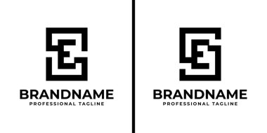 SE Monogram Logosu, ES veya SE baş harfleri olan her iş için uygundur