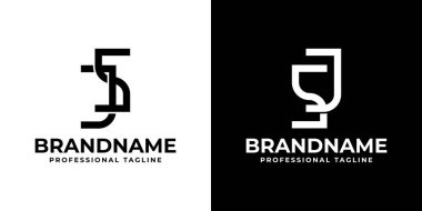 JS ve SJ Monogram Logosu harfleri, JS veya SJ baş harfleri olan her iş için uygundur.