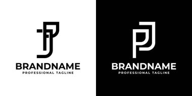 Harfler JP ve PJ Monogram Logosu, JP veya PJ baş harfleri olan her iş için uygundur.