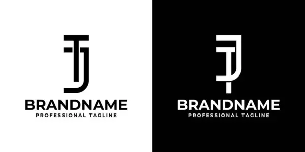 stock vector Letters JT and TJ Monogram Logo, suitable for any business with JT or TJ initials