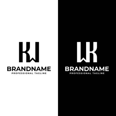 KW ve WK Monogram Logosu harfleri, WK veya KW baş harfleri olan her iş için uygundur