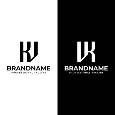 Harfler KV ve VK Monogram Logosu, VK veya KV baş harfleri olan her iş için uygundur