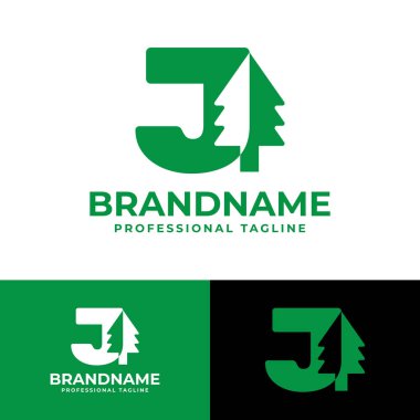 Letter J Tree Logo, for any Environmental Brands with J initial clipart