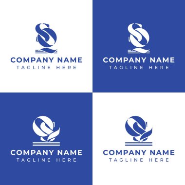 QS ve SQ Sütun Logosu Set harfleri, SQ ve QS ile ilgili Pillar ile iş yapmak için uygun