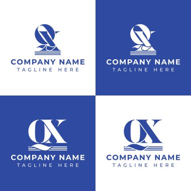 Harfler QX ve XQ Sütun Logosu Seti, XQ ve QX ile ilgili Pillar ile iş yapmak için uygun