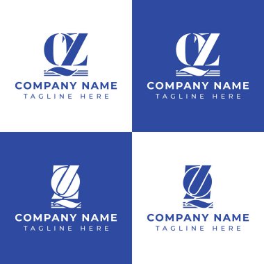 QZ ve ZQ Sütun Logosu Seti, ZQ ve QZ ile ilgili Pillar ile iş yapmak için uygun