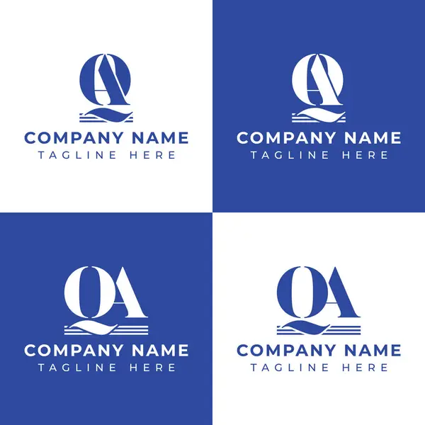 stock vector Letters QA and AQ Pillar Logo Set, suitable for business with AQ and QA related to Pillar