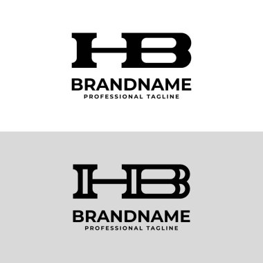 Letters HB Monogram Logo, suitable for any business with HB or BH initials clipart