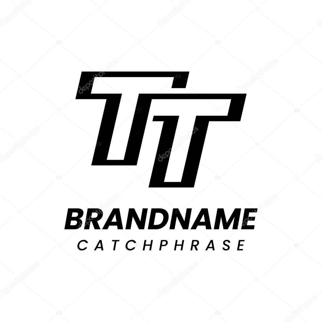 Letters TT Monogram Logo, suitable for any business with TT initials