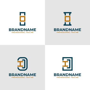 Zarif Harfler IO ve OI Monogram Logosu, IO veya OI harfleri ile iş yapmak için uygun