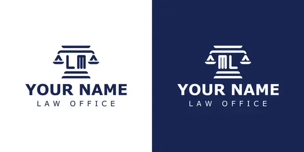 stock vector Letters LM and ML Legal Logo, for lawyer, legal, or justice with LM or ML initials