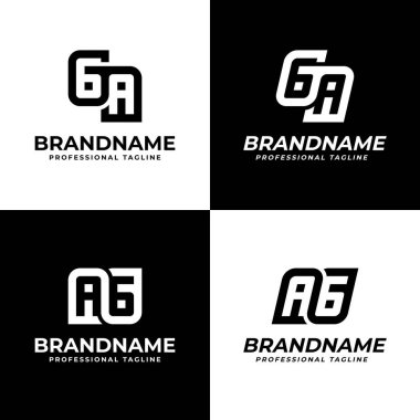 Harfler GA ve AG Monogram Logosu, GA veya AG harfleriyle başlayan her iş için uygundur.