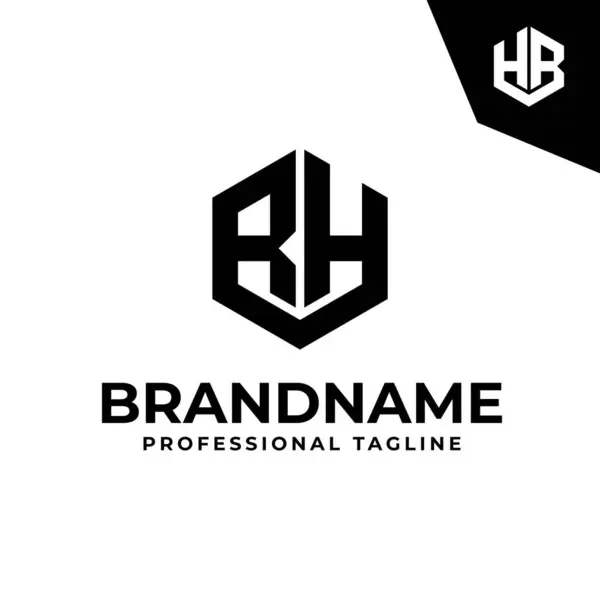 RH HR BH HB HB Hexagon Logosu, RH HR BH HB baş harfleriyle başlayan her iş için uygun