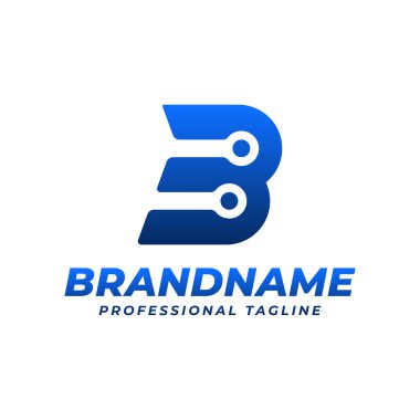 B Harfi Teknoloji Logosu, baş harfleri B ile başlayan her iş için uygundur.